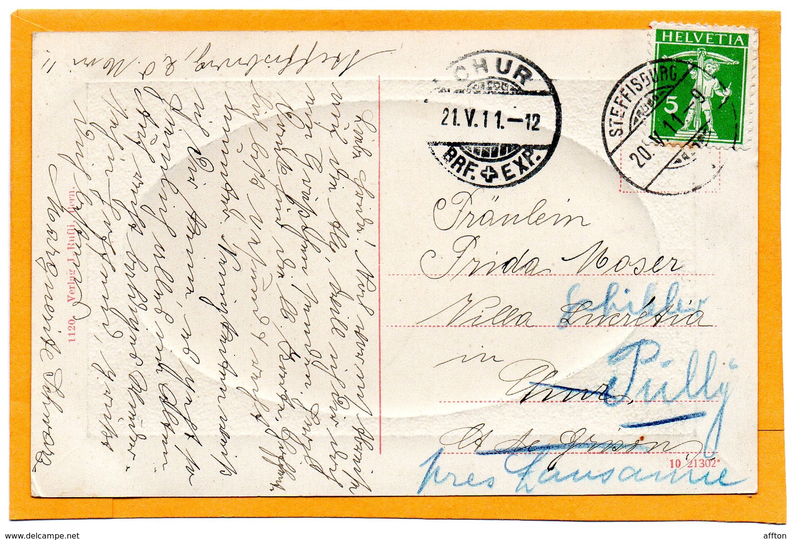 Steffisburg Swizterland 1911 Postcard Mailed - Steffisburg