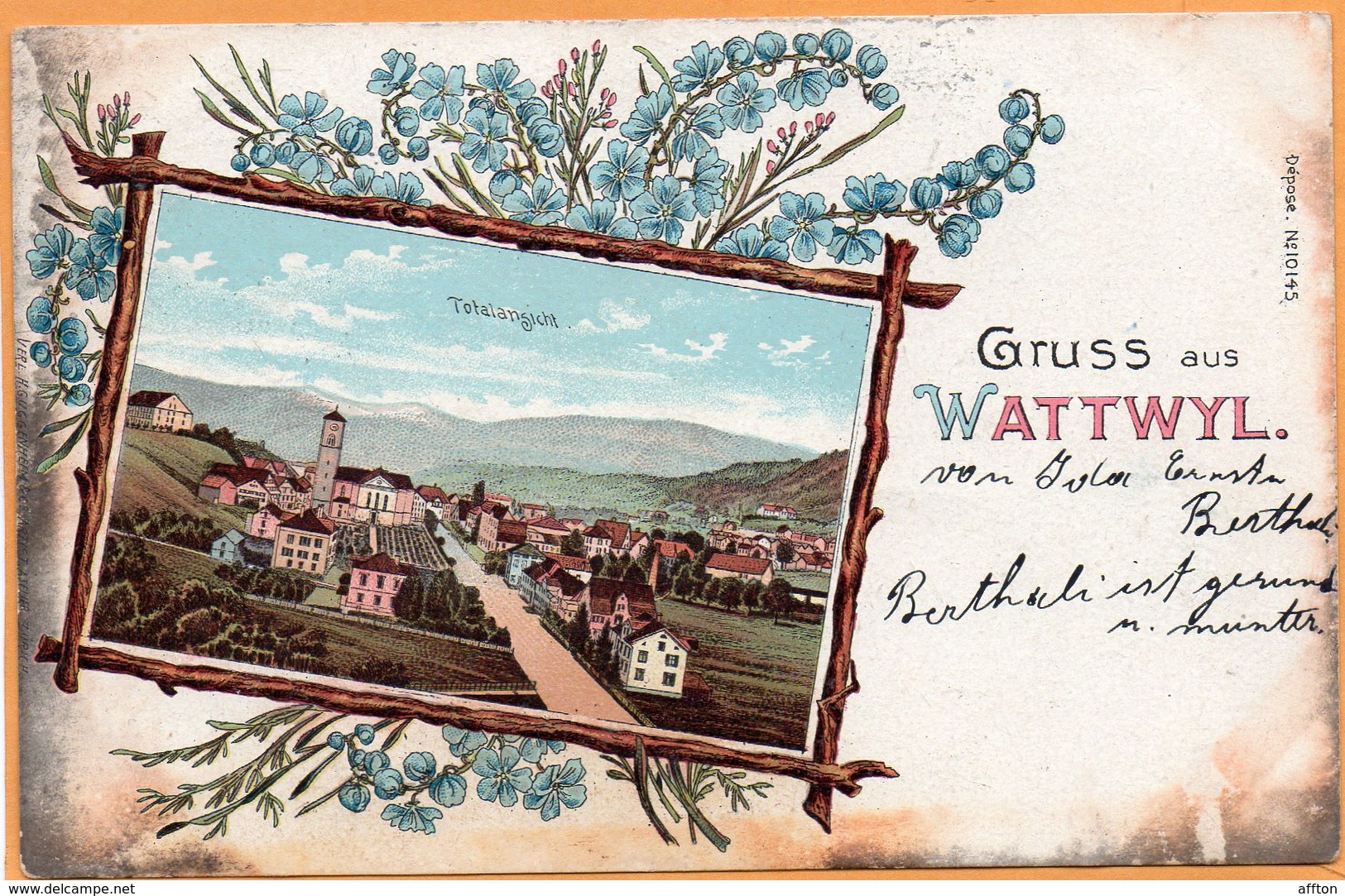 Gruss Aus Wattwil Switzerland 1912 Postcard Mailed - Wattwil