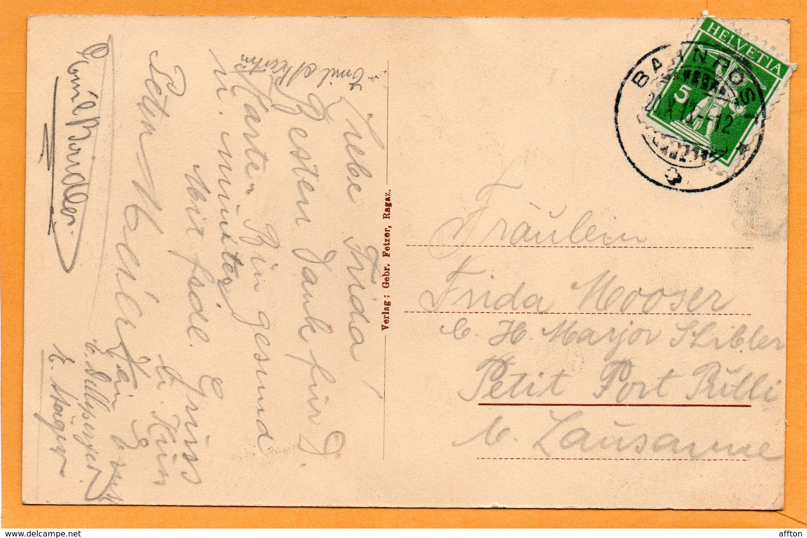 Dorf Pfafers Switzerland 1913 Postcard Mailed - Pfäfers