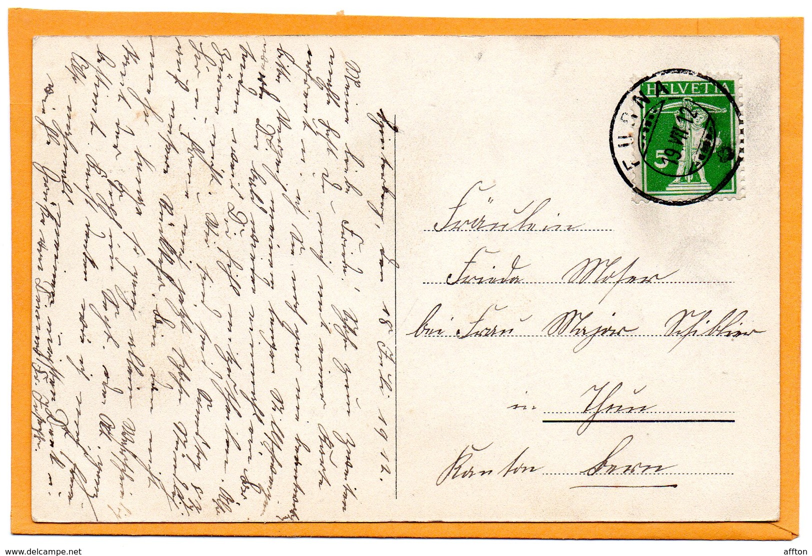 Furna Switzerland 1912 Postcard Mailed - Furna