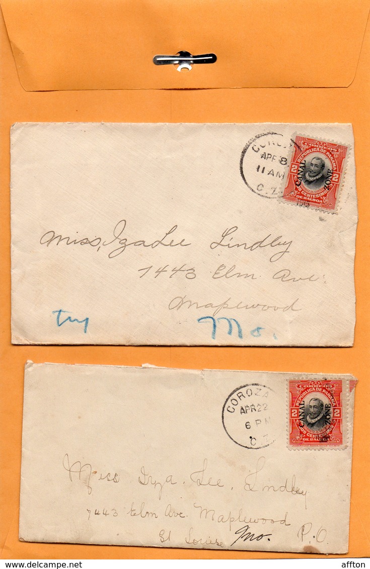 Corozal Panama 1915 2 Covers Mailed - Panama