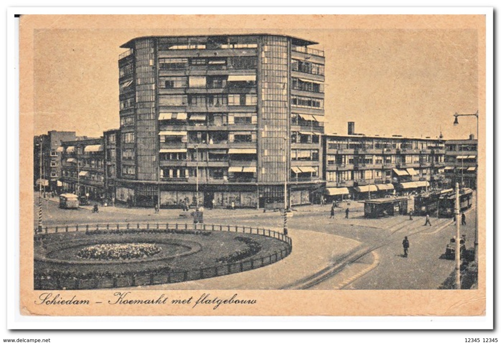 Schiedam, Koemarkt Met Flatgebouw - Schiedam