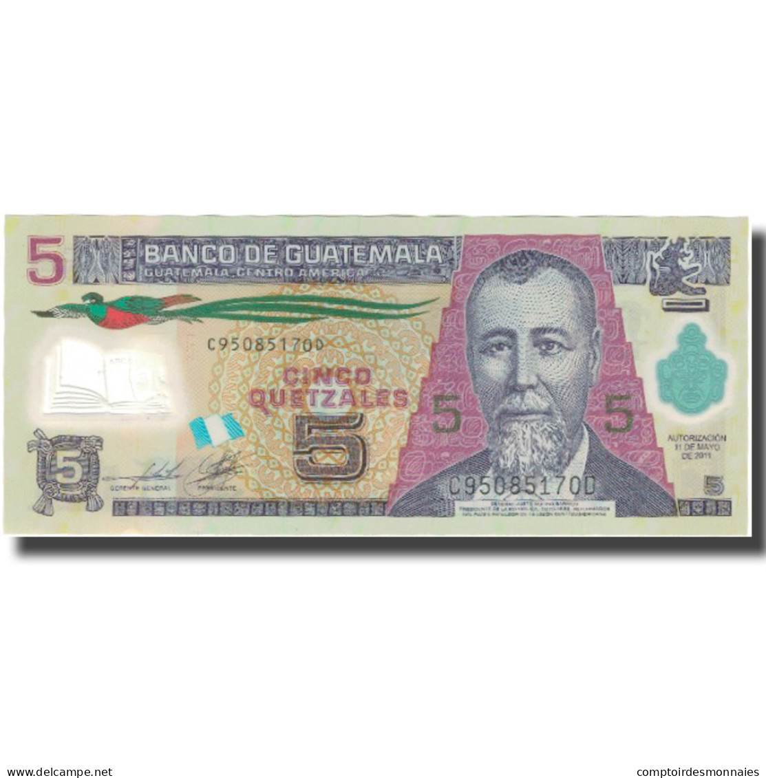 Billet, Guatemala, 5 Quetzales, 2011, 2011-05-11, KM:122b, TTB - Guatemala