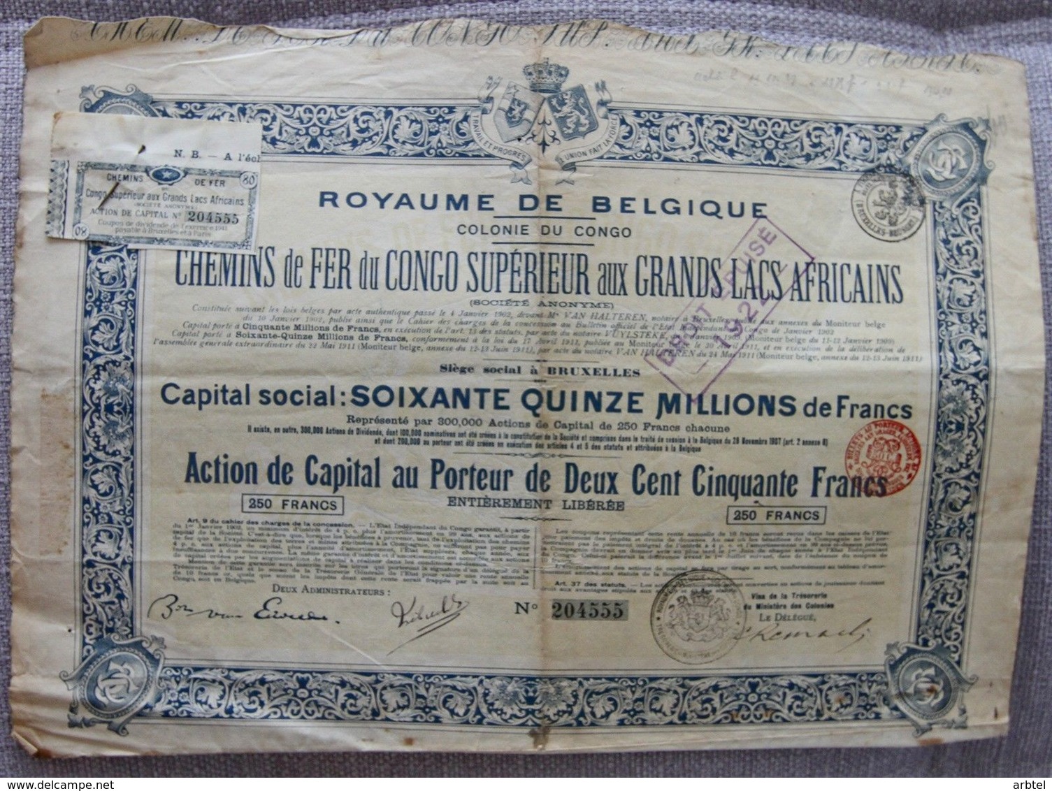 BELGIUM CONGO AND GREAT LAKES RAILWAY 1902 - Ferrocarril & Tranvías