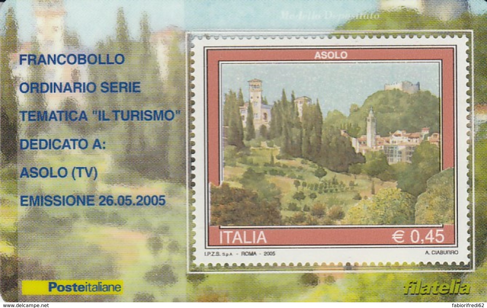 TESSERA FILATELICA  ASOLO VALORE 0,45 ANNO 2005  (TF266 - Tessere Filateliche