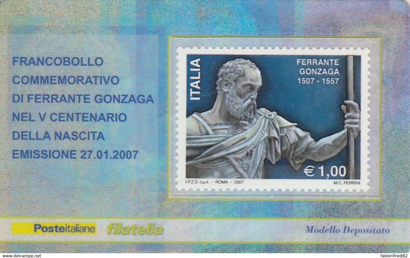 TESSERA FILATELICA  FERRANTE GONZAGA VALORE 1 ANNO 2007  (TF399 - Cartes Philatéliques