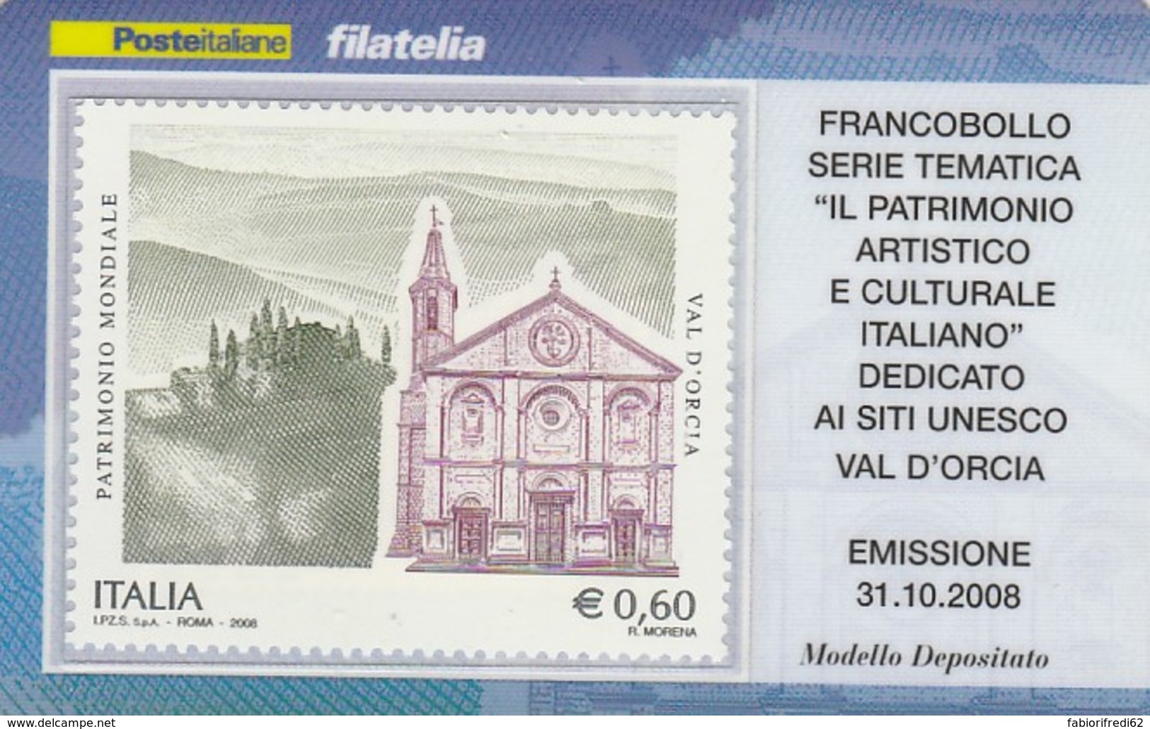 TESSERA FILATELICA  VAL D'ORCIA VALORE 0,6 ANNO 2008  (TF446 - Cartes Philatéliques