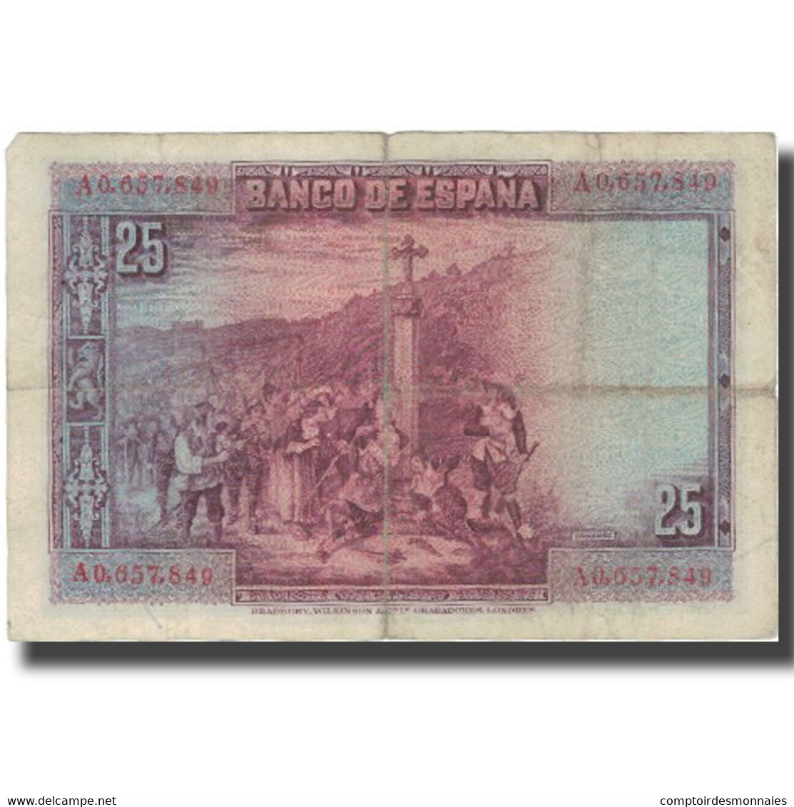 Billet, Espagne, 25 Pesetas, 1928, 1928-08-15, KM:74a, TB - 1-2-5-25 Pesetas