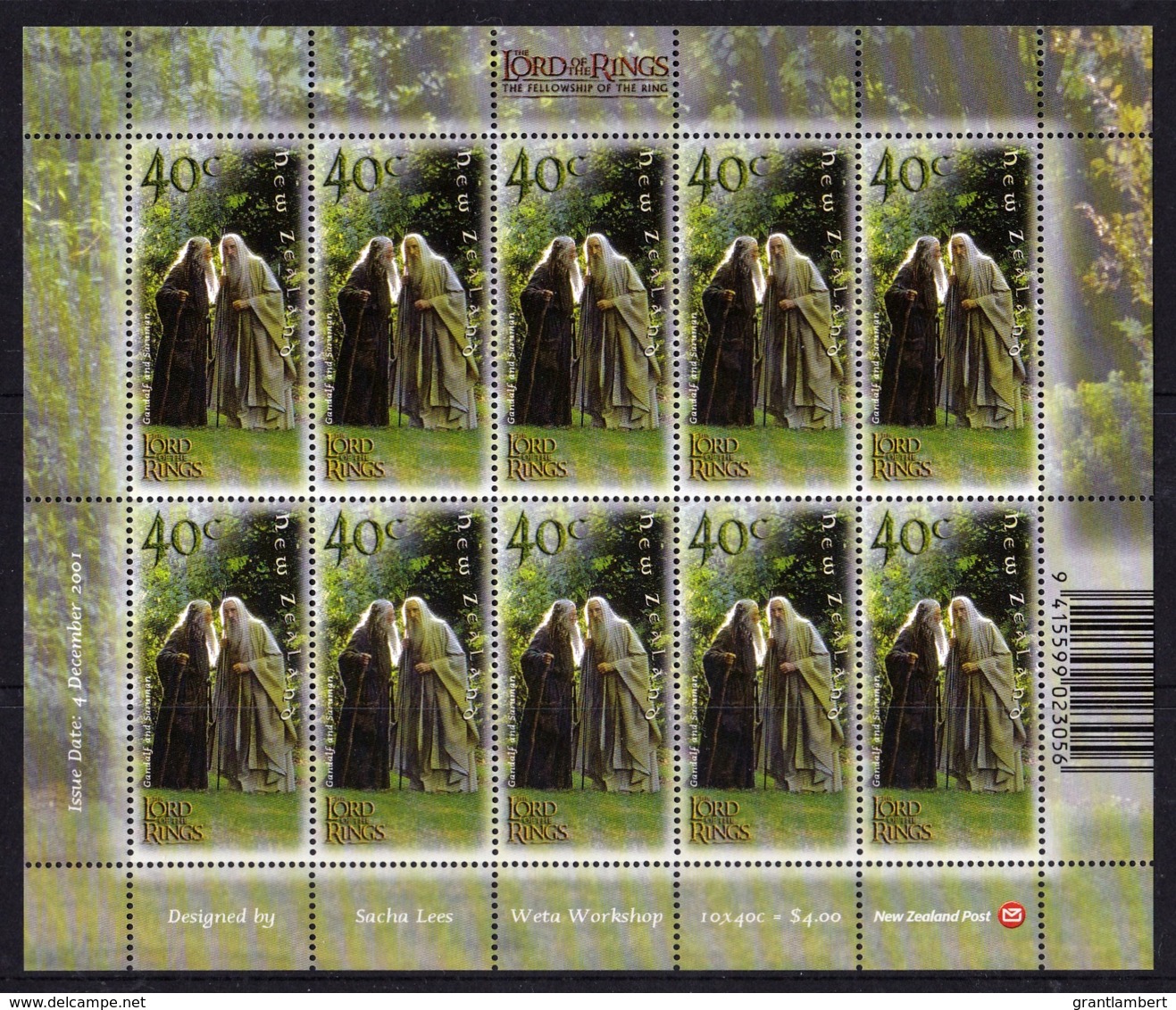 New Zealand 2001 Lord Of The Rings - The Fellowship Sheetlet MNH - See Notes - Unused Stamps