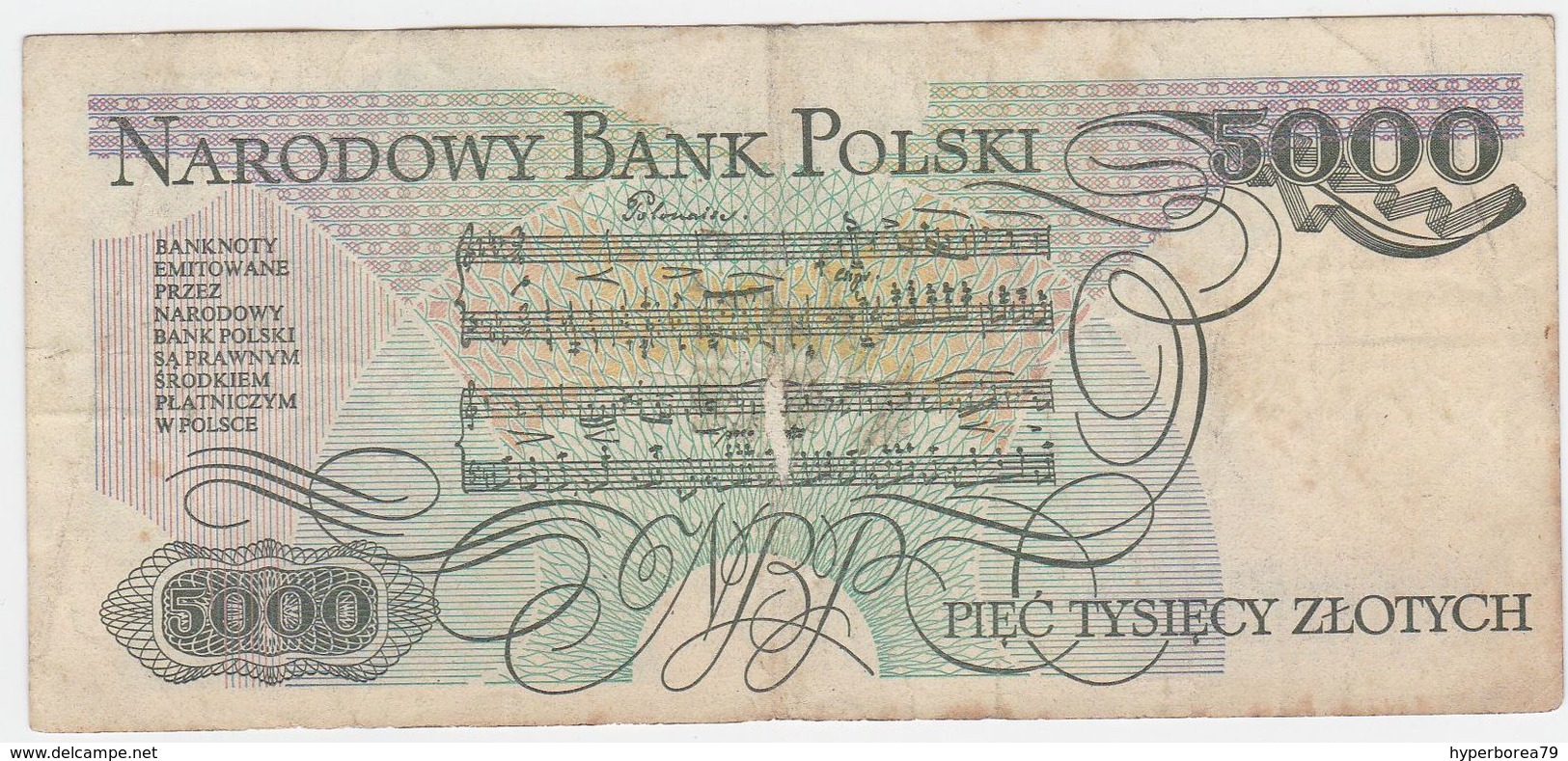 Poland P 150 C - 5000 5.000 Zlotych 1.12.1988 - Fine+ - Polonia