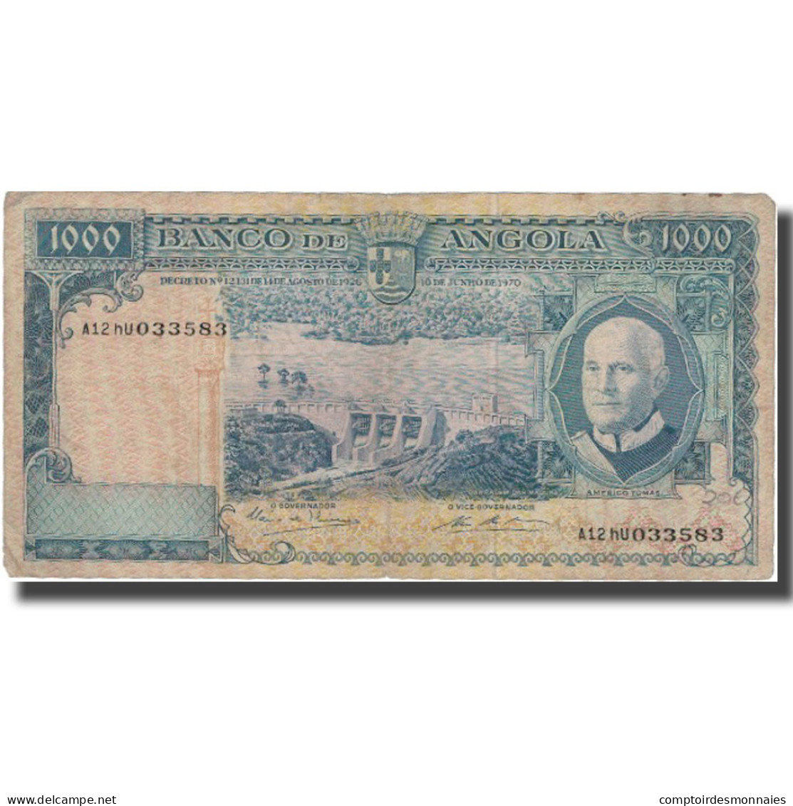 Billet, Angola, 1000 Escudos, 1970, 1970-06-10, KM:98, TB - Angola