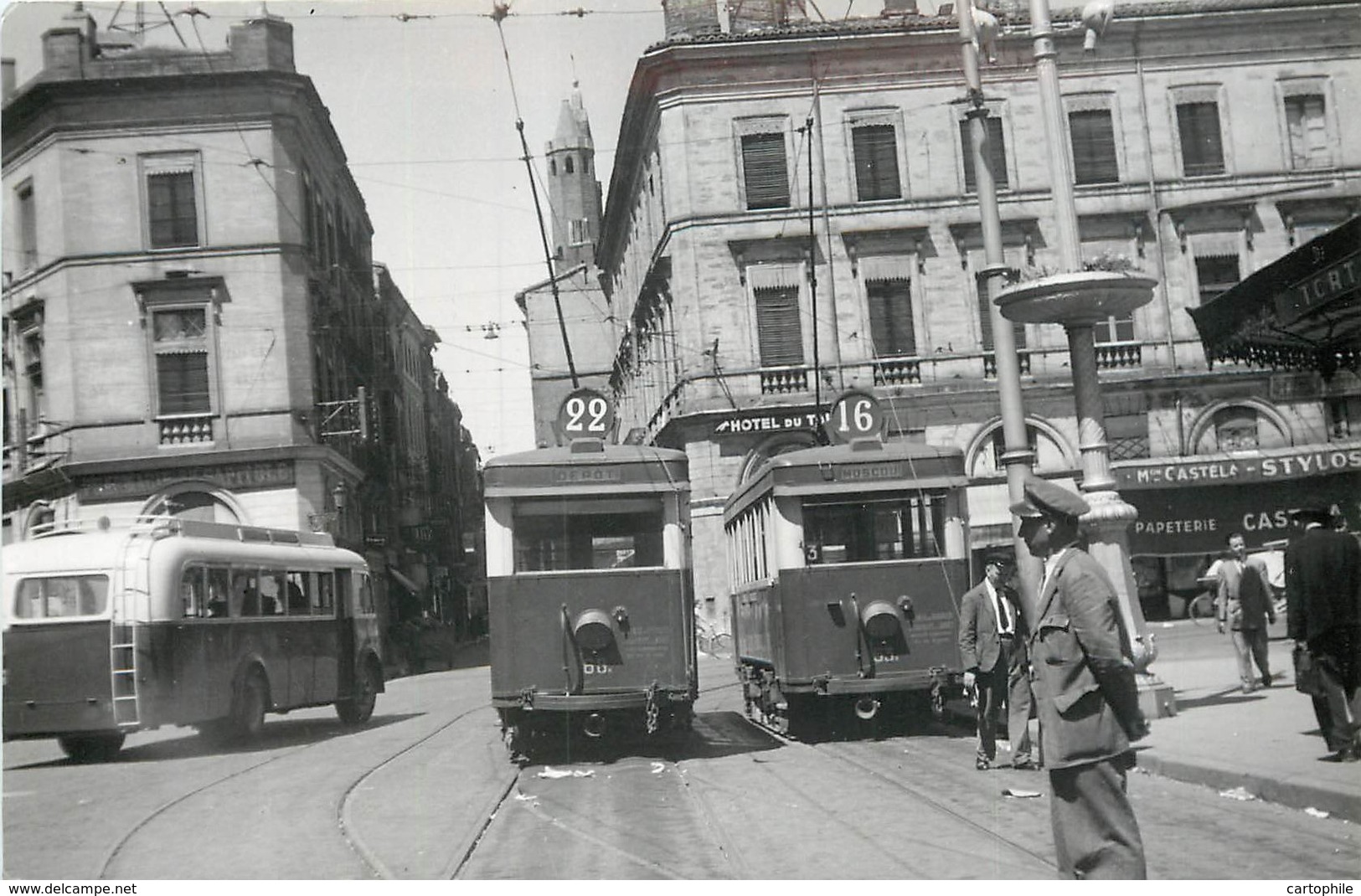 31 - TOULOUSE - Photo Format Cpa Des Tramway 16 Et 22 + Autocar (non Daté) - Toulouse