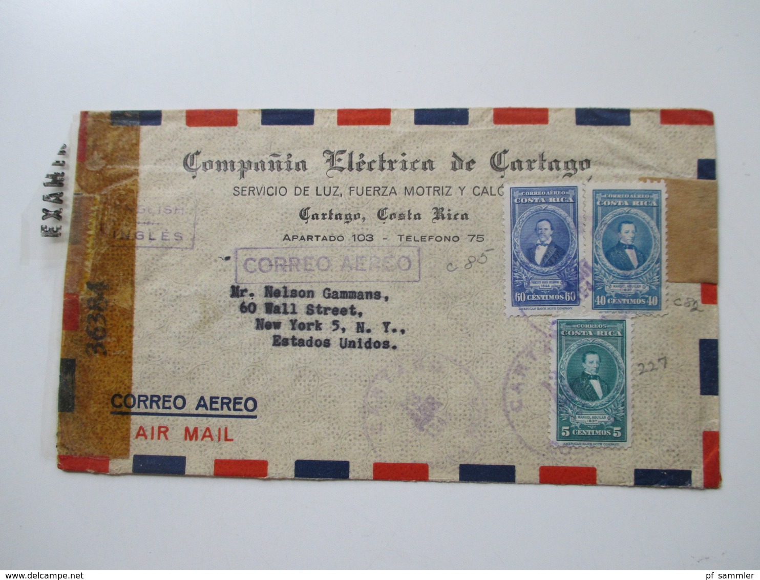 Belegeposten ca. 1942 - 44 Zensurpost mit 38 Briefen Südamerika - USA verschiedene Länder! Examined by... / Censorship