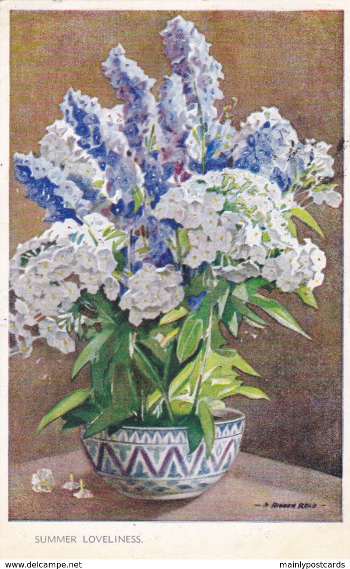 AQ88 Artist Signed Postcard - Pot With Flowers - Other & Unclassified