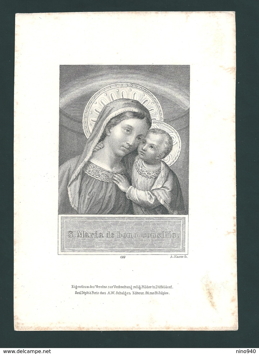 Incisione: S. MARIA DEL BUON CONSIGLIO  -  E - RB - Mm. 109 X 151 - Religion & Esotérisme