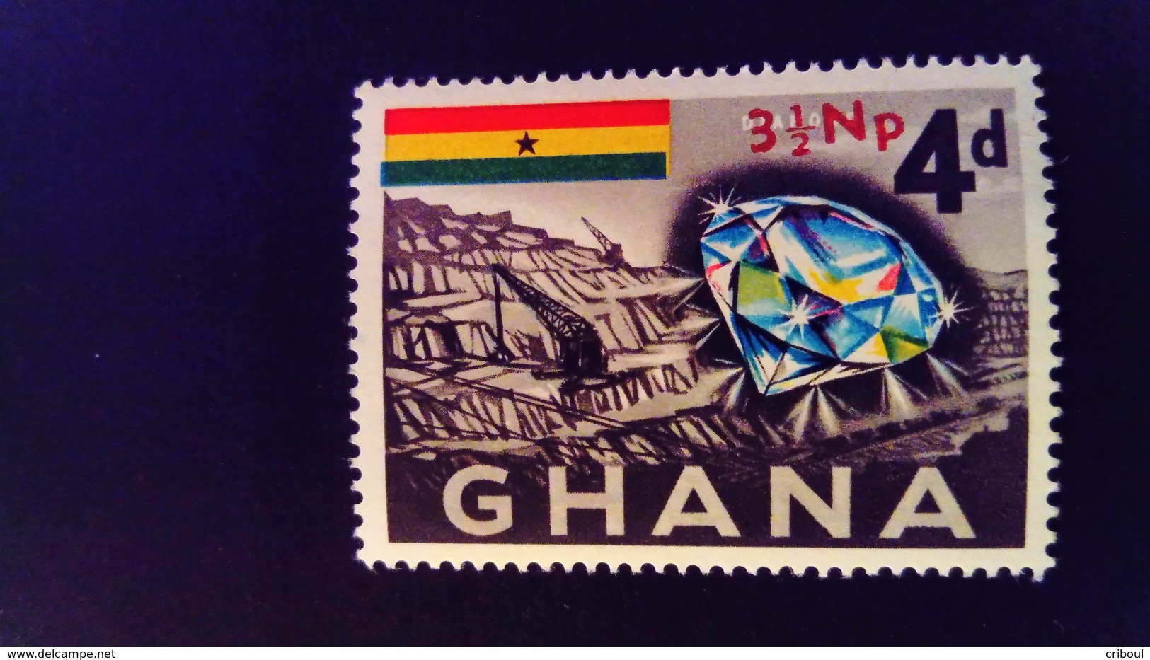 Ghana 1967 Industrie Industry Mine Diamant Diamond Surchargé Overprint Yvert 267 ** MNH - Ghana (1957-...)