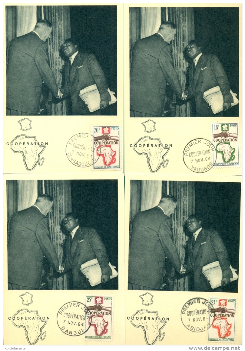 CM- Carte Maximum Card # 1964-France # Coopération France-Afrique -Général De Gaulle - (10 Pays Différents ) 2 Scans - Other & Unclassified