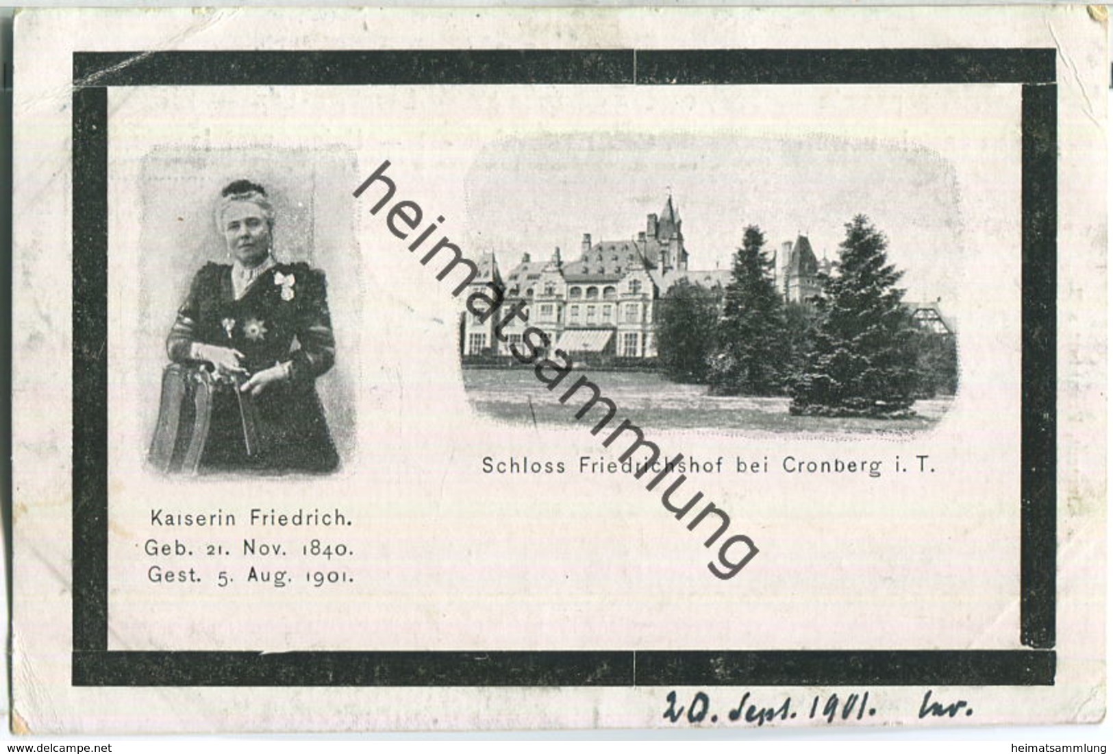 Schloss Friedrichshof Bei Cronberg I. T. - Kaiserin Friedrich - Verlag L. Klement Frankfurt - Bahnpost - Kronberg