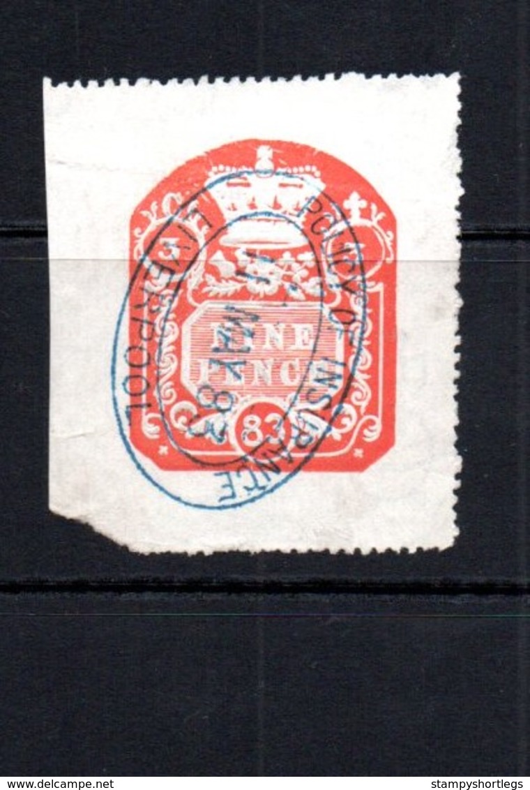 GB Fiscals / Revenues General Duty 9d Red  ; With Liverpool Insurance Policy 'cancel' - Revenue Stamps