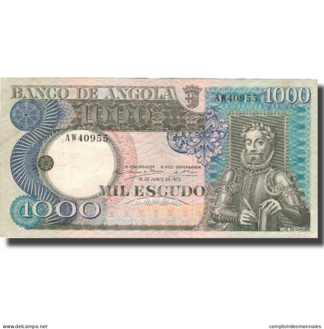 Billet, Angola, 1000 Escudos, 1973, 1973-06-10, KM:108, TTB+ - Angola