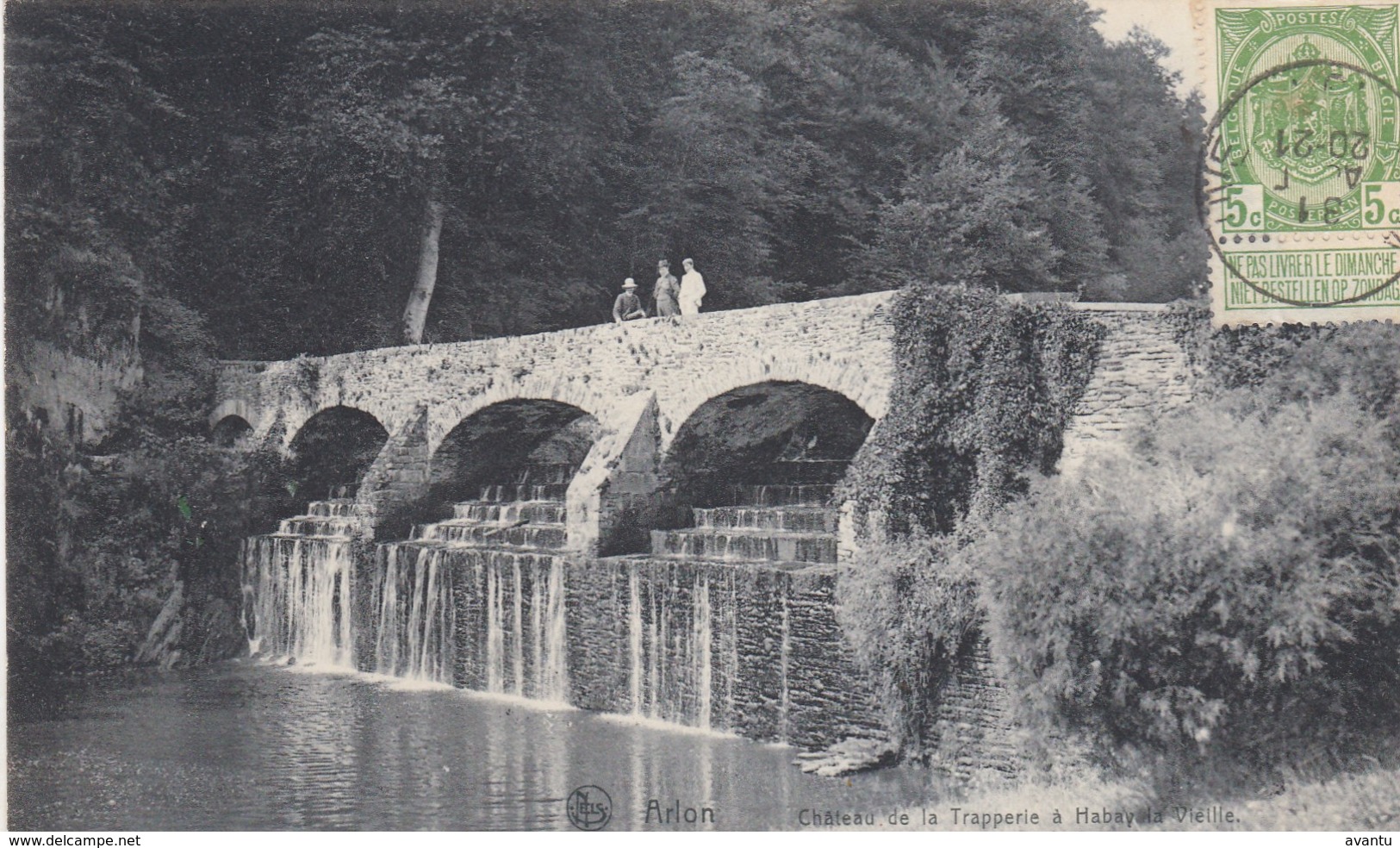 ARLON / CHATEAU DE LA TRAPPERIE / HABAYE LA VIEILLE / CASCADE DANS LE PARC / CACHET  TV TAXE - Arlon