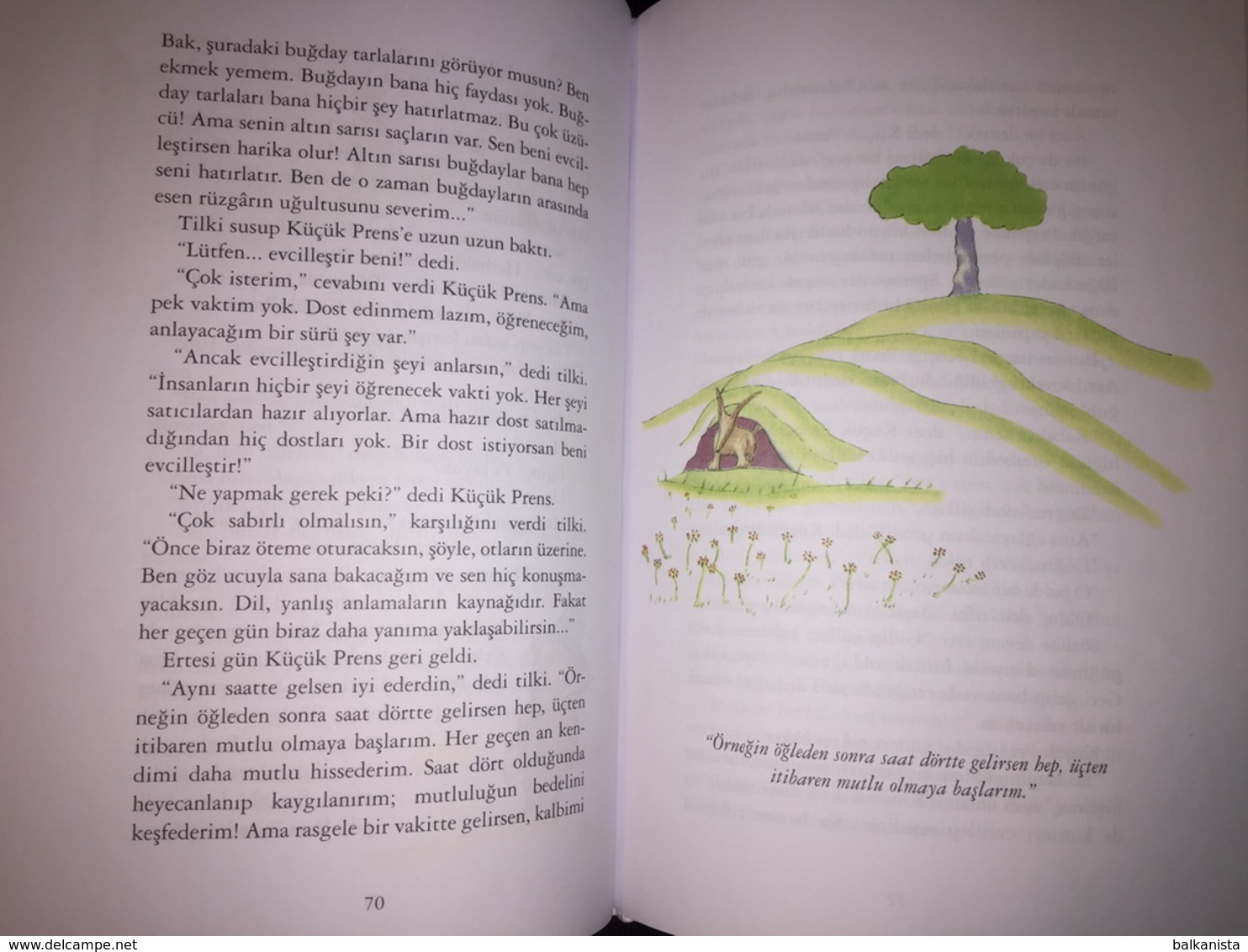 LITTLE PRINCE Saint Exupery TURKISH LANGUAGE COLORED PRINT Hard Cover 17x24 Cm - Junior