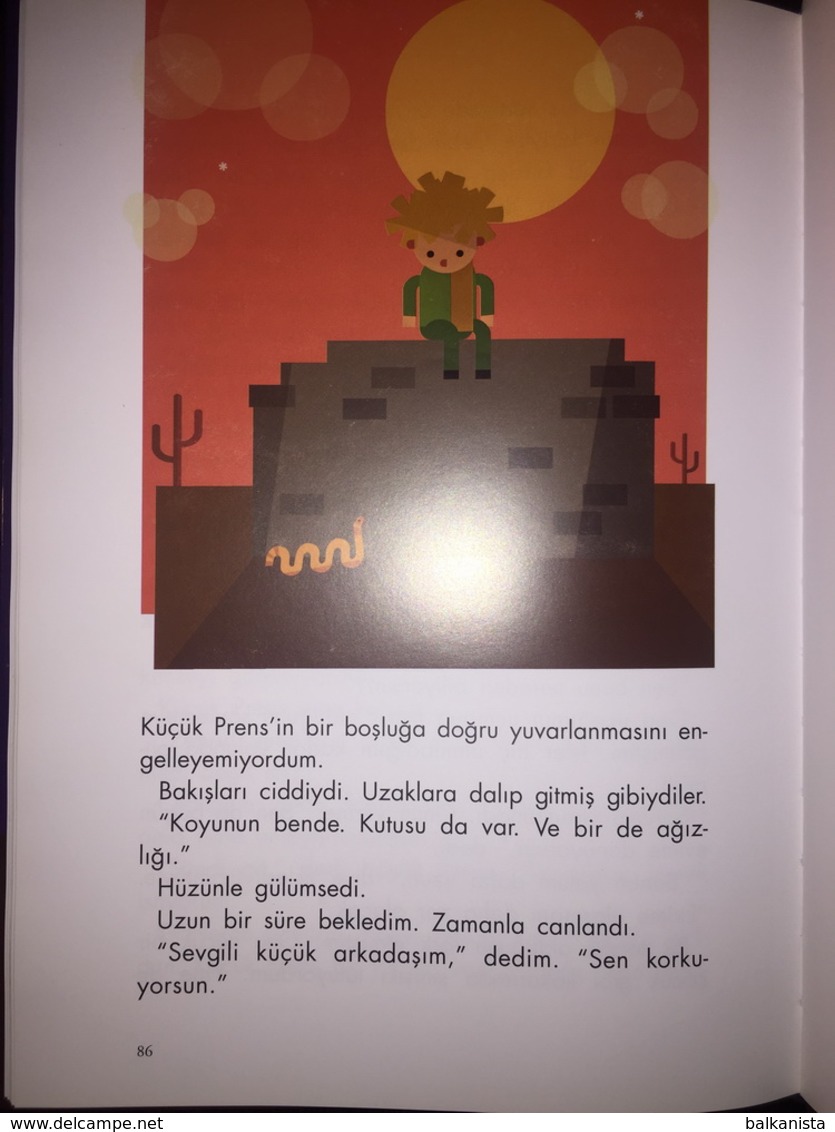 LITTLE PRINCE Saint Exupery TURKISH LANGUAGE COLORED PRINT Hard Cover 22x30 Cm - Junior