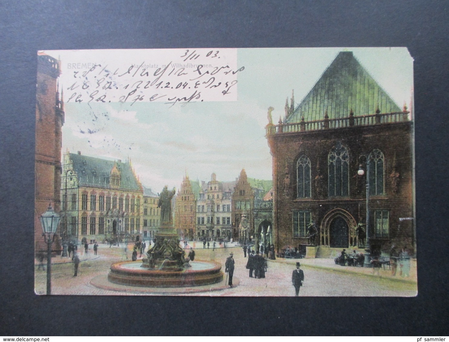 AK Bremen 1903 Marktplatz Mit Wilhadibrunnen. Mit AK Stempel Kiel Verlag Louis Koch Bremen - Bremen