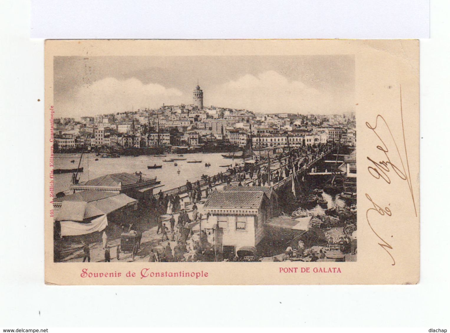 Sur Carte Postale De Constantinople Type Sage 5 C. Vert Jaune. CAD Constantinople Turquie 1901. (785) - Lettres & Documents