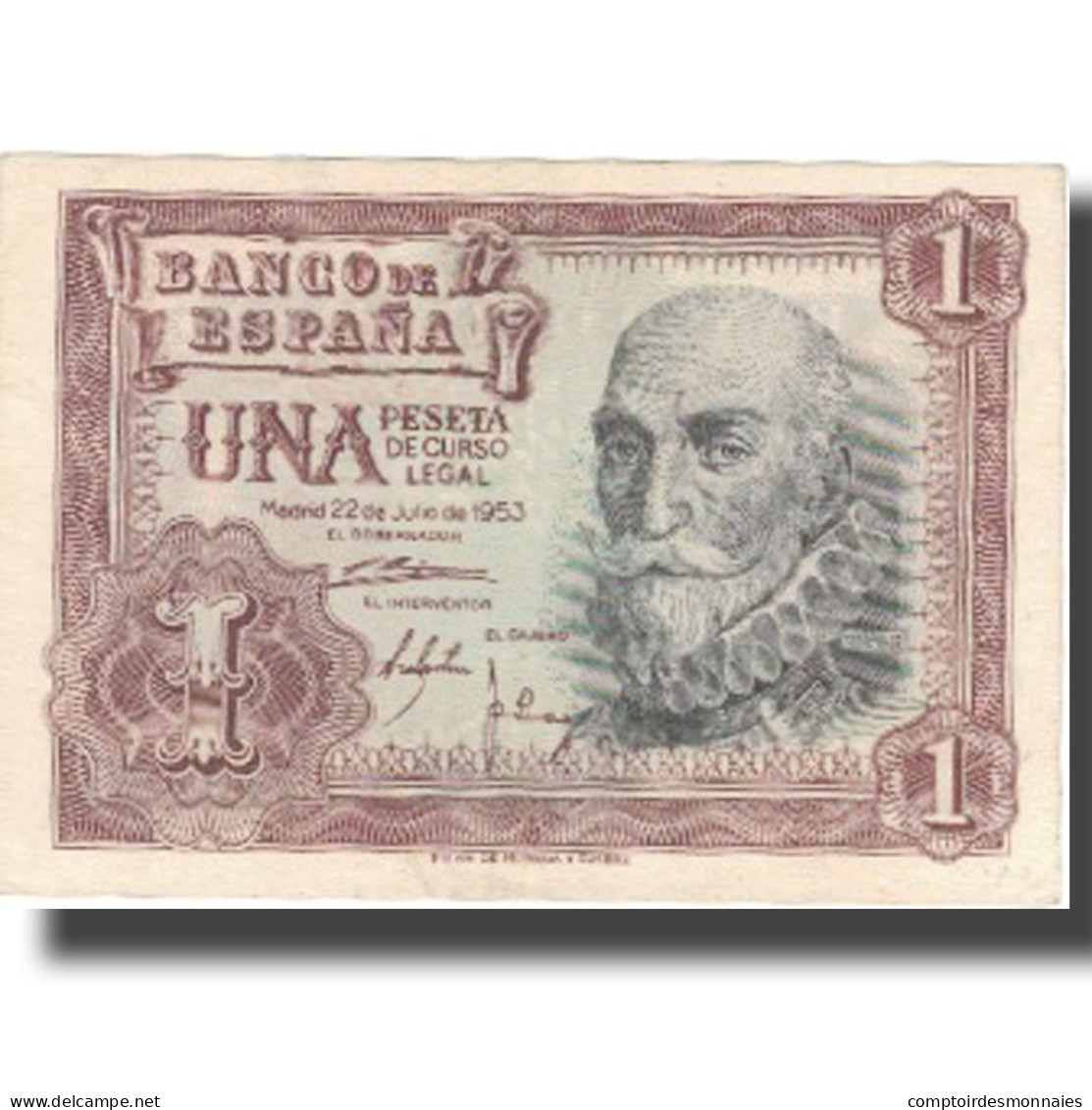 Billet, Espagne, 1 Peseta, 1953, 1953-07-22, KM:144a, SUP+ - 1-2 Pesetas