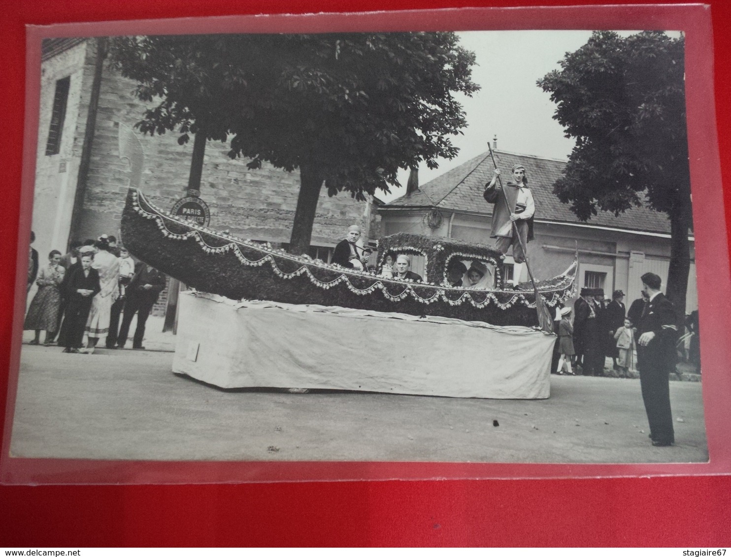 CARTE PHOTO LA FERTE BERNARD CHAR A FLEUR GONDOLE - La Ferte Bernard