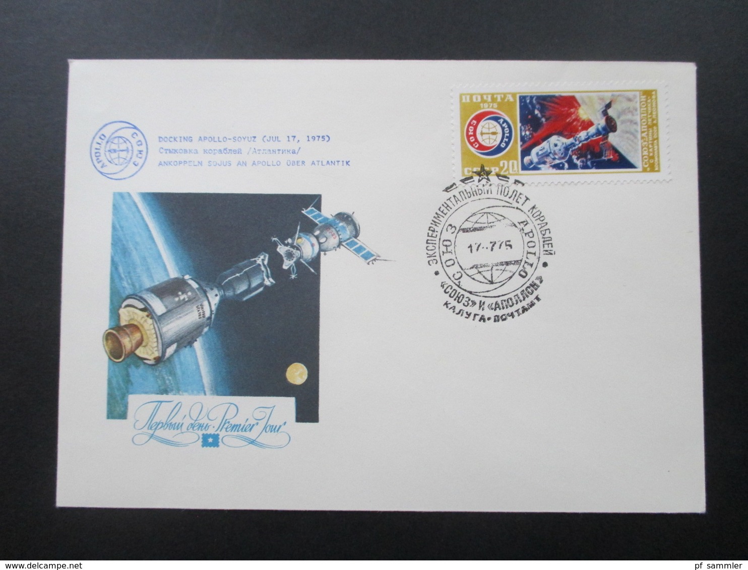 10 Sonderbelege 1975 UDSSR Raumflug Sowjets und USA Sojus Apollo mit 2 ASTP Vignetten. Raumfahrt / Weltraum