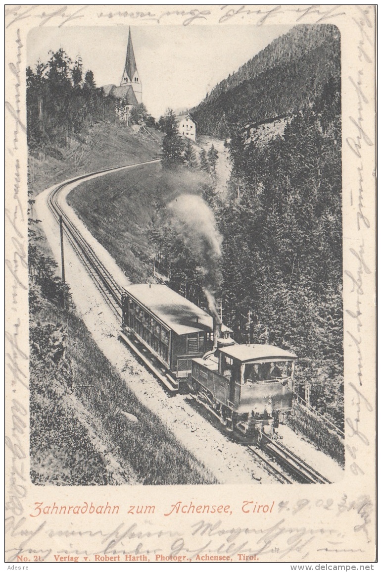 ZAHNRADBAHN ZUM ACHENSEE In Tirol, Karte Beschrieben Um 1900 - Achenseeorte