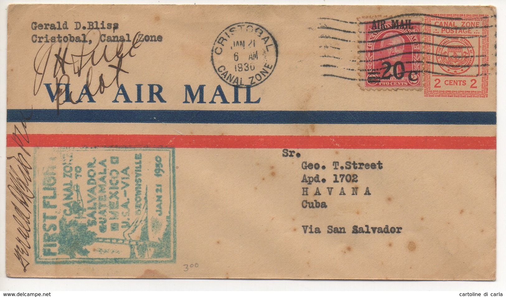 AIR MAIL LETTER 21 01 1930 #60 - Altri - America