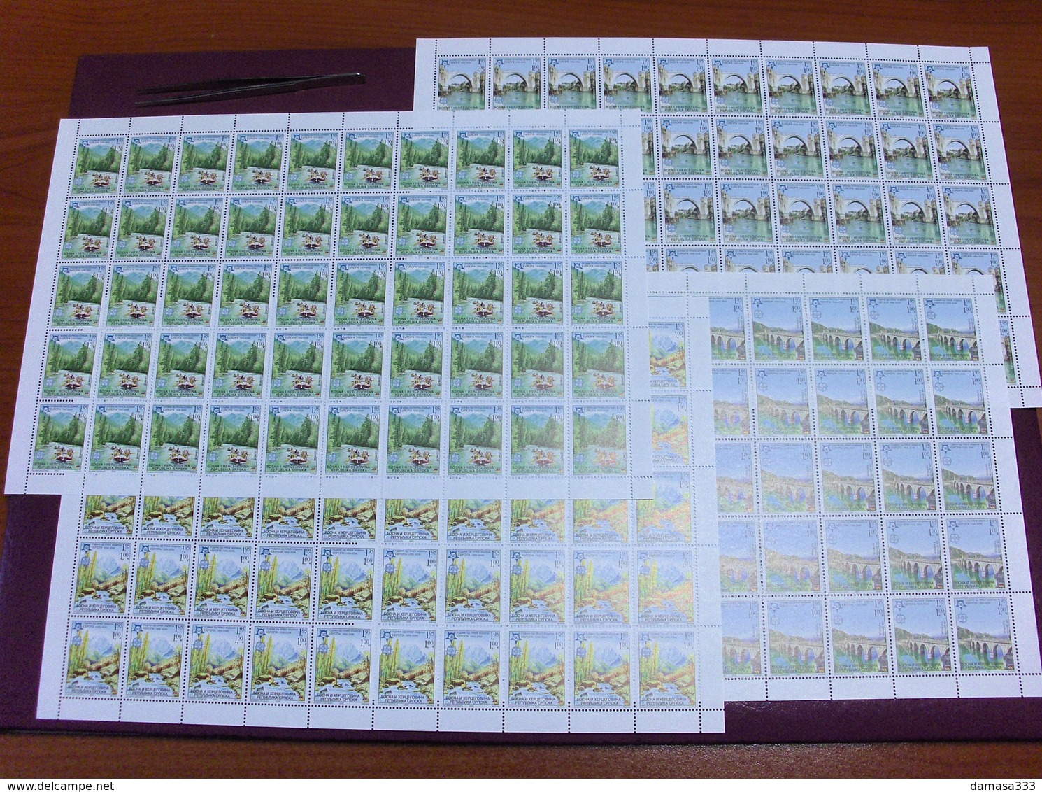 2006 EUROPA CEPT 50 Mo ANNIVERSARIO CEPT FOGLIO BOSNIA SERBA N 4 VALORI - 2006