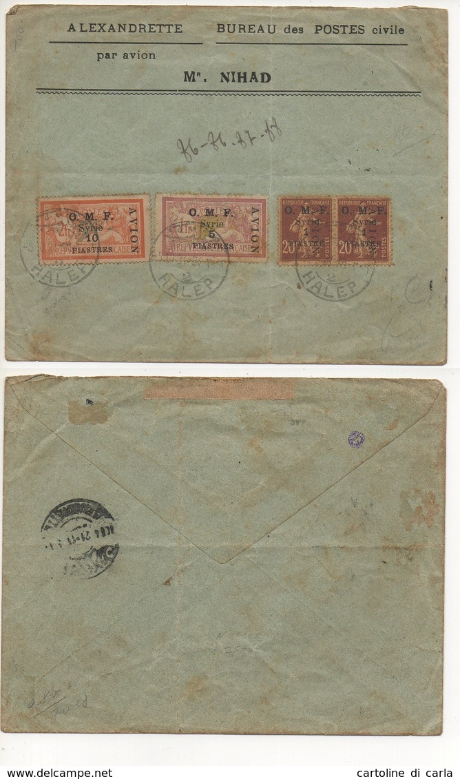 AIR MAIL LETTER 05 10 1921 #62 - Siria