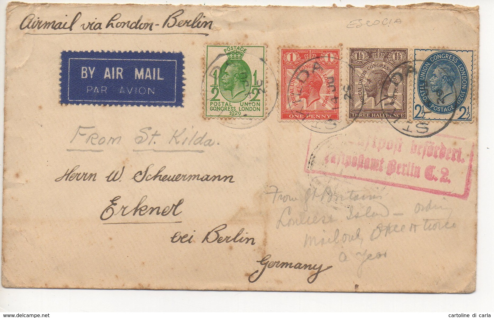 AIR MAIL LETTER 14 06 1929 #68 - Usati