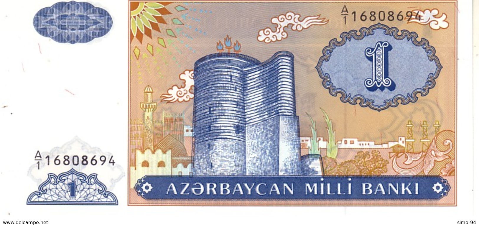 AZERBAIJAN P.14 1   Manat  1993   Unc - Azerbaigian