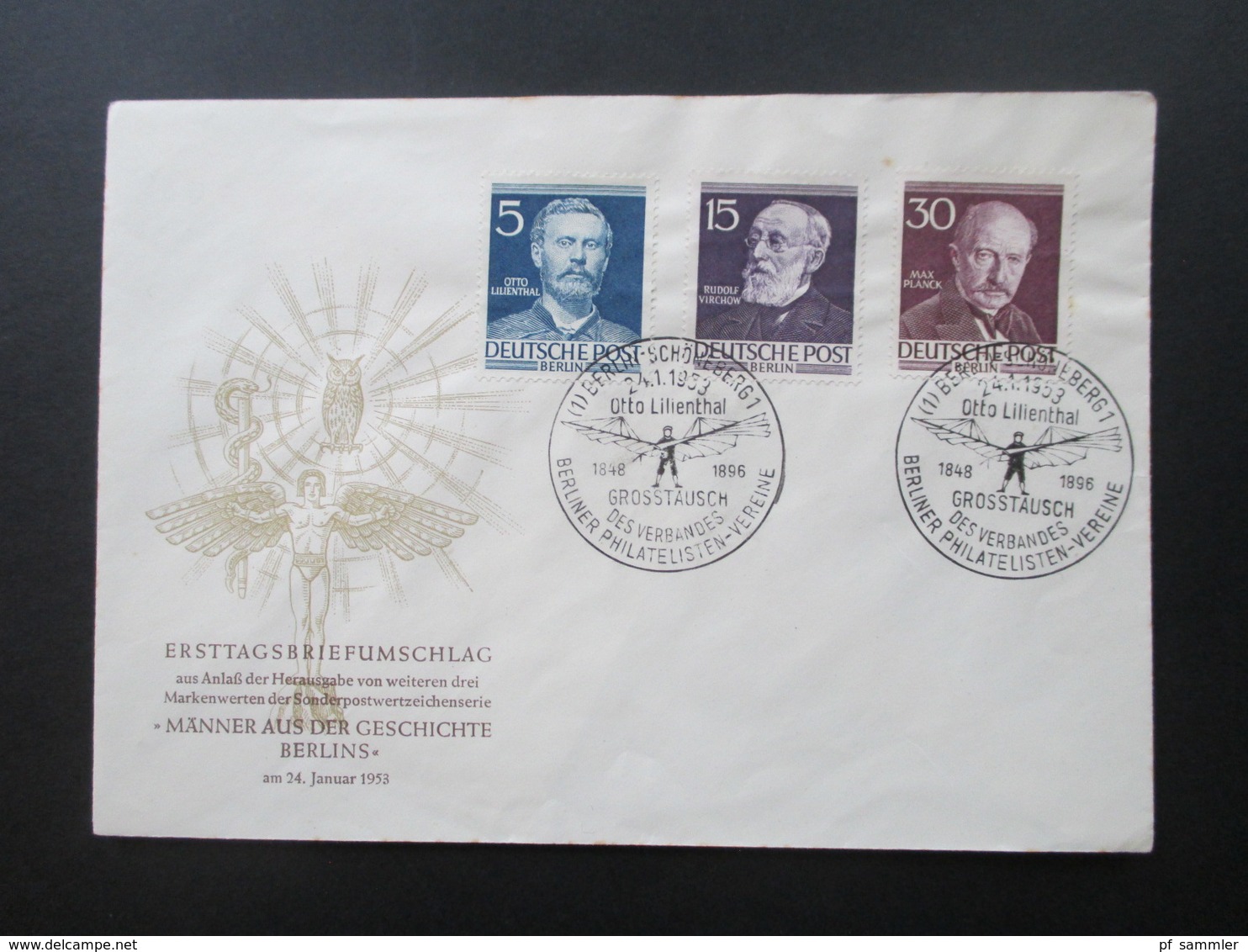 Berlin 1953 - 57 FDC mit Besseren!! Auch Männer der Geschichte Berlins. Otto Lilienthal Grosstausch usw.