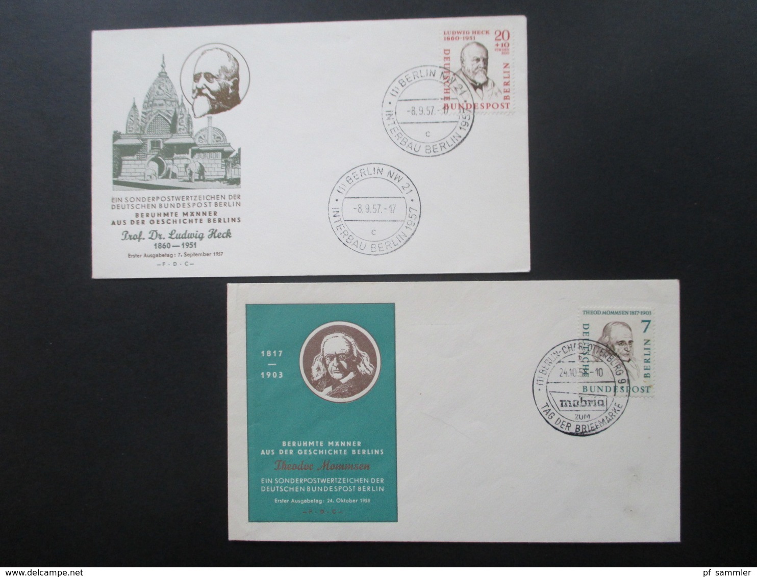 Berlin 1953 - 57 FDC mit Besseren!! Auch Männer der Geschichte Berlins. Otto Lilienthal Grosstausch usw.