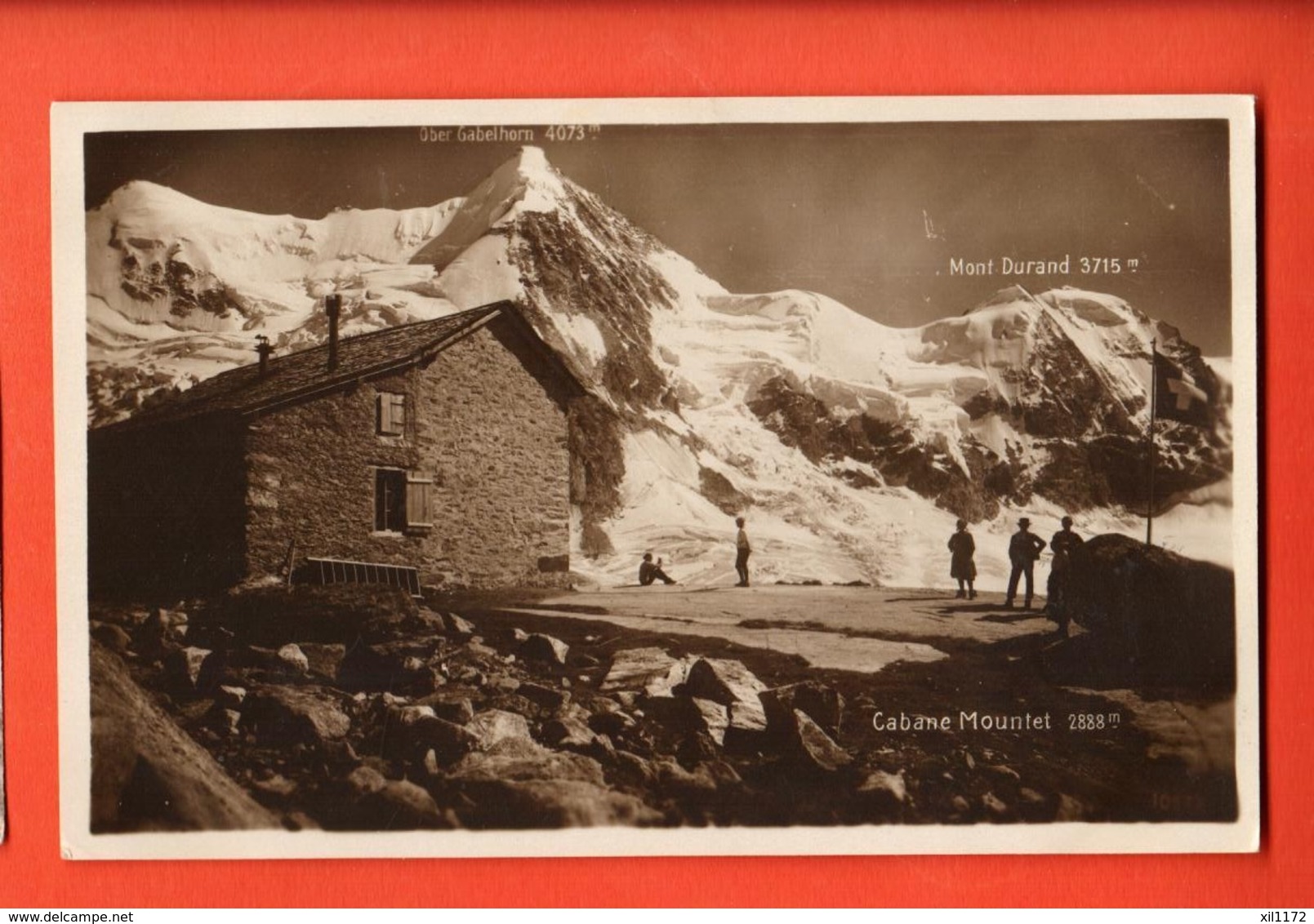 FKF-27 VAl Anniviers, Cabane Mountet 2888 M. Mont Durand. Cachet Zinal 1924 Cabane Constantia , ANIME - Anniviers