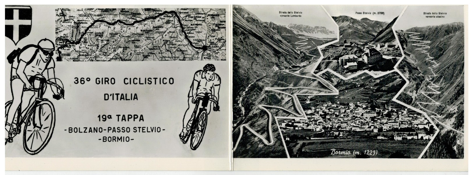 Cartolina Formato Doppio - 36° Giro Ciclistico D'Italia - 19° Tappa - Bolzano - Passo Stelvio - Bormio - Ciclismo - Sondrio