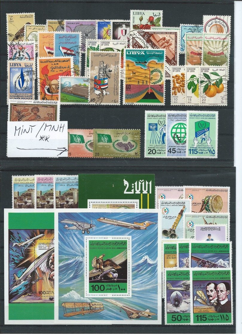 Lybia, Bigger Mixed Lot (VFU/MNH) On 2   Big  Stock-cards   (as Per Scan) - Libye