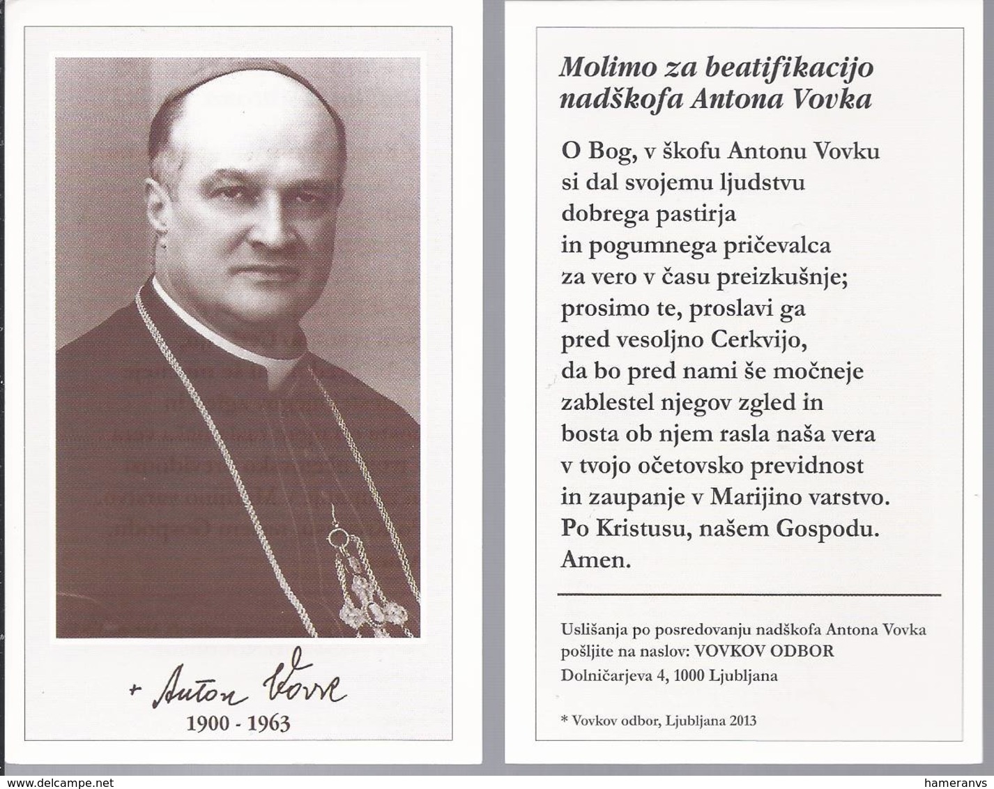 Arcivescovo Antonu Vovku - Archbishop - Ljubljana - B.7 - Santini