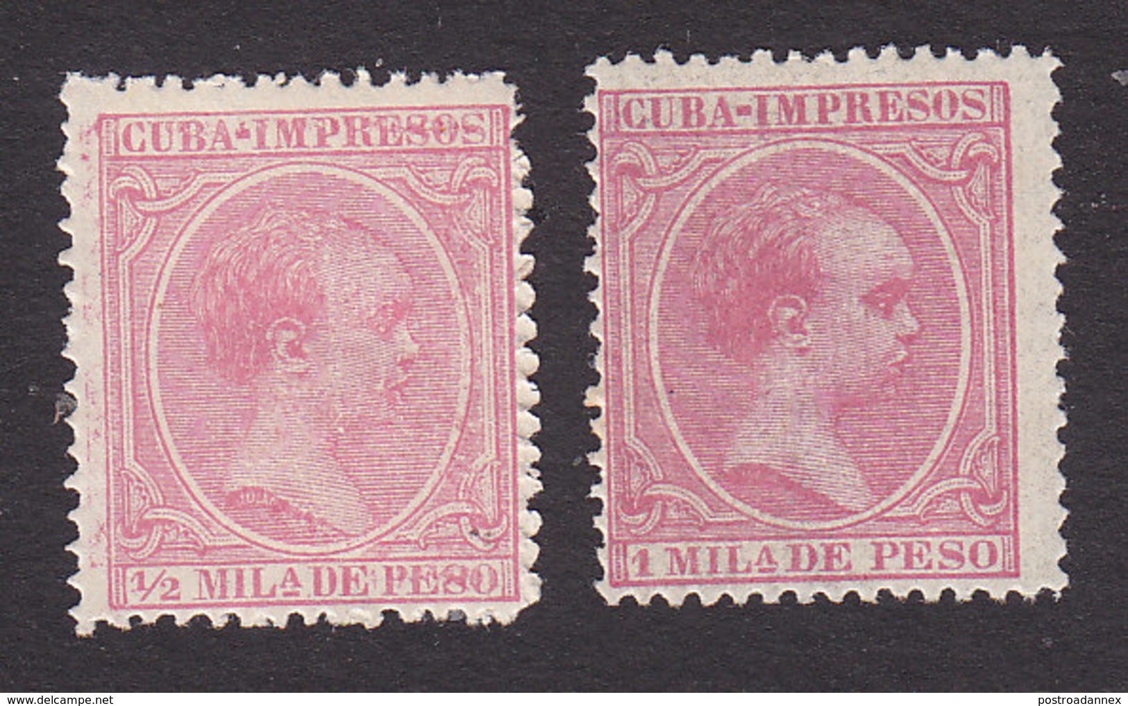 Cuba, Scott #P19-P20, Mint Hinged, King Alfonso XIII, Issued 1894 - Cuba (1874-1898)