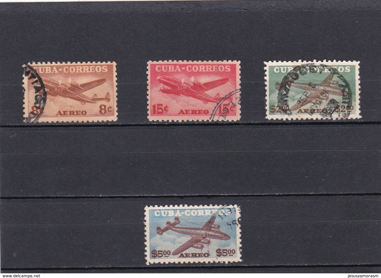 Cuba Nº A74 Al A77 Usado - Airmail