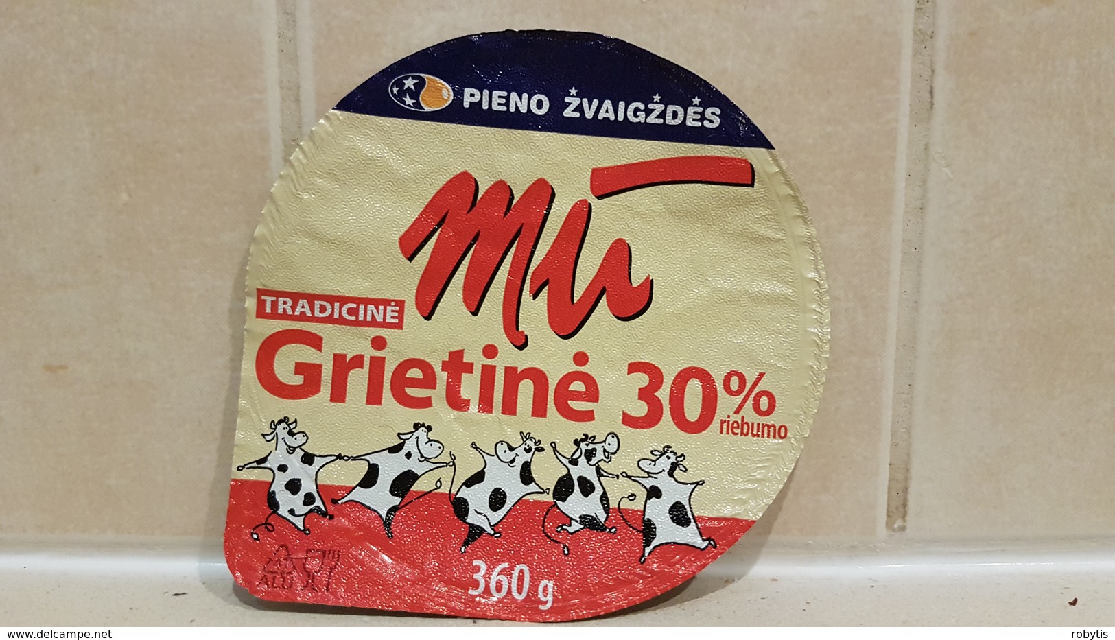 Lithuania Litauen Sour Cream 30% 360 Gr. Cow - Opercules De Lait