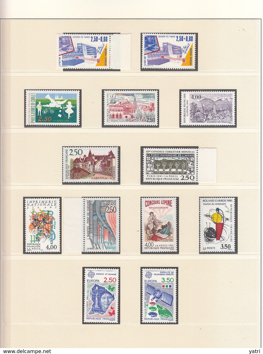 Francia - 1991 - Annata Completa / Complete Year Set ** Con Consiglio D'Europa, Unesco - 1990-1999