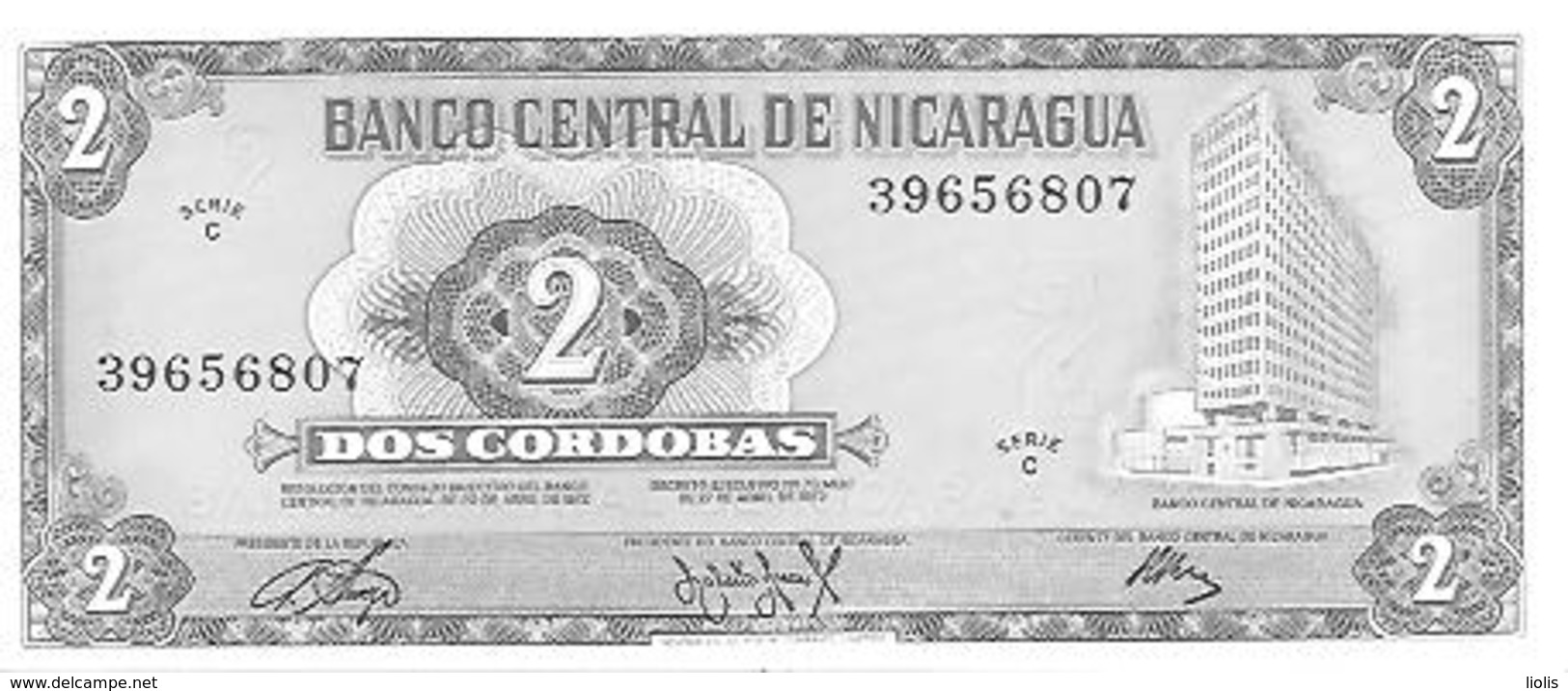 Nicaragua  P-121  2 Cordobas  1972  UNC - Nicaragua