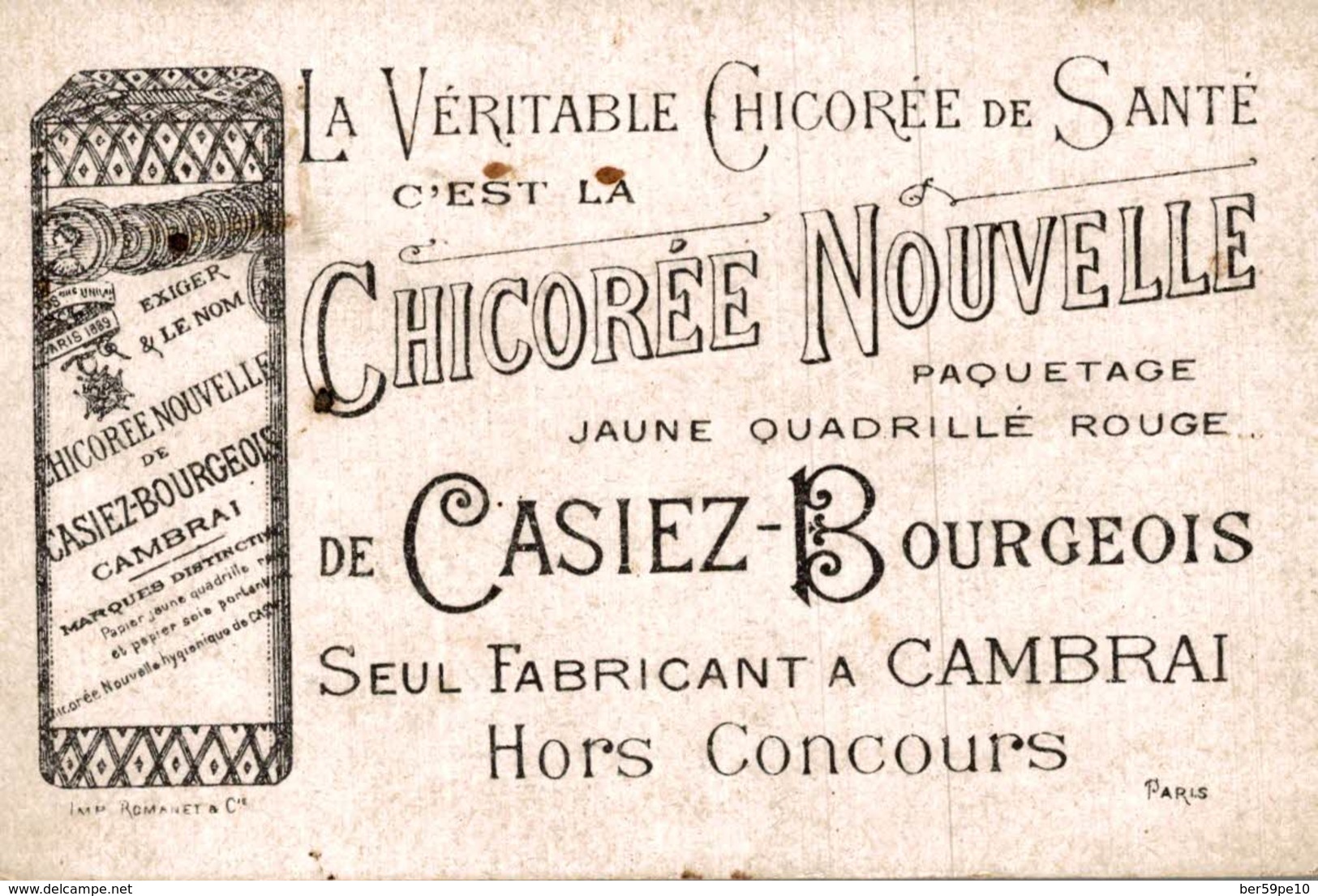 CHROMO CHICOREE NOUVELLE CASIEZ-BOURGEOIS CAMBRAI  LES GRENADIERS DE LA GARDE A MAGENTA - Autres & Non Classés